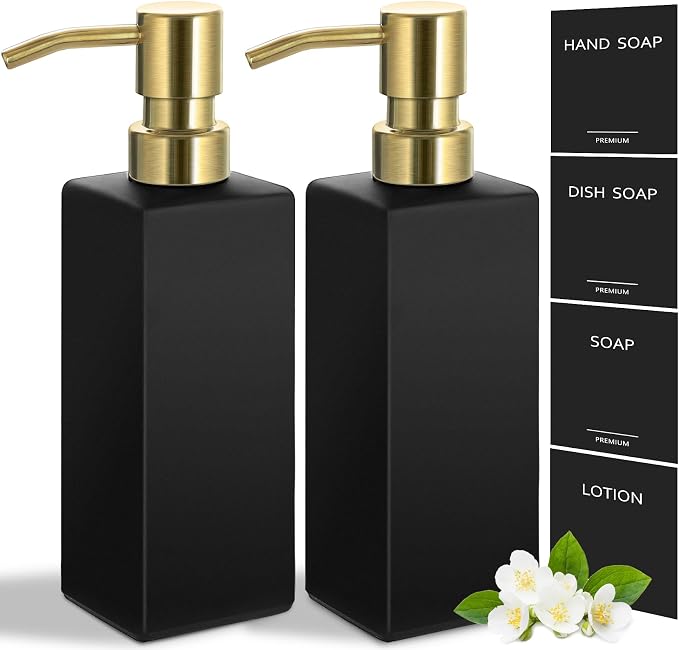 GMISUN Gold Soap Dispenser, Hand and Dish Soap Dispensers Set by GMISUN