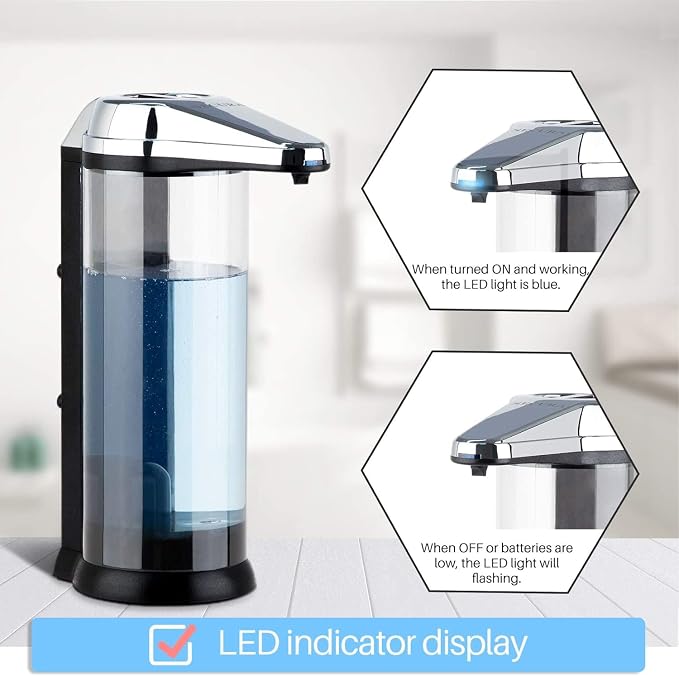 Secura 17oz Automatic Liquid Soap Dispenser, Touchless Battery Operated Hand - Image 6