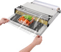 18 Inch/45CM Hand Wrapping Machine Film Wrapper for Food Packaging, Large Tray Cling Film Wrapper Dispenser with 5-Level Adjustable Heat, Cutter and Heating Plate Individual On/Off Control