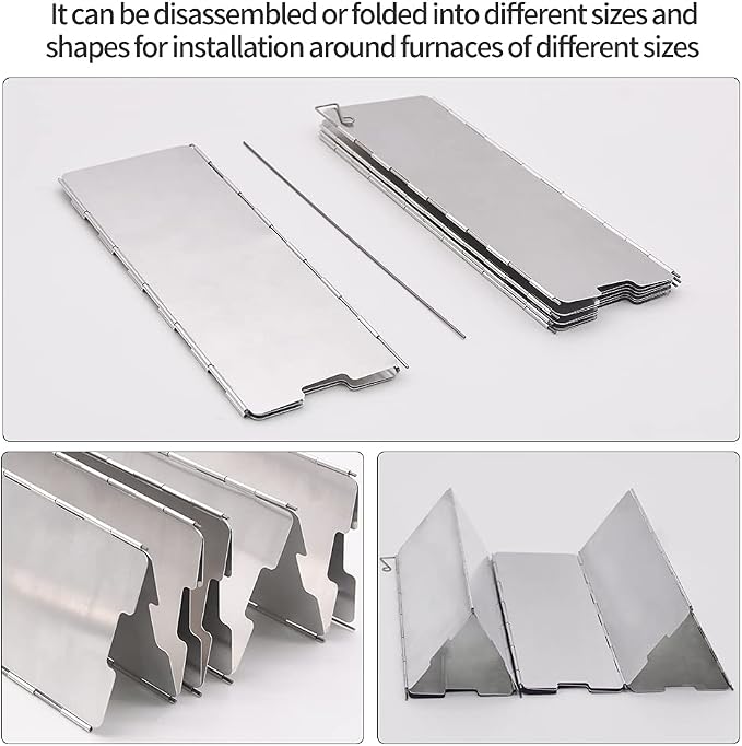 10 Plates Stove Windscreen, Aluminum Stove Windshield - Image 4