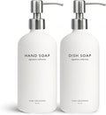 Vine Creations White Glass Soap Dispenser Set, Dish Soap and Hand Soap by VineCreations