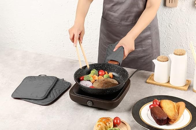 Oven Pot Holder with Pocket Cotton Heat Resistant Coaster Potholder Kitchen Hot - Image 5