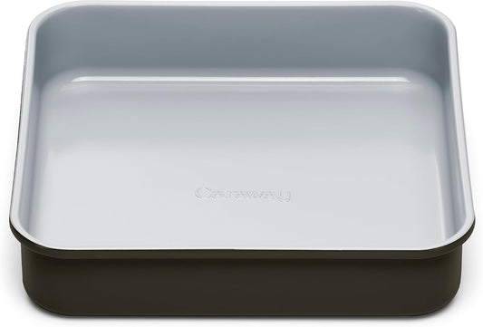 Caraway Non-Stick Ceramic 9” Square Pan - Naturally Slick Ceramic Coating - Non-Toxic, PTFE & PFOA Free - Perfect for Brownies, Lemon Bars, Cakes, & More - Black