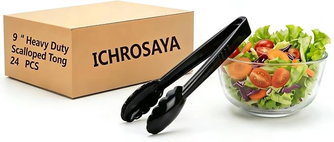 24 Pieces Disposable Serving Tongs, Scalloped Grip Salad Tongs, Parties & - Image 8