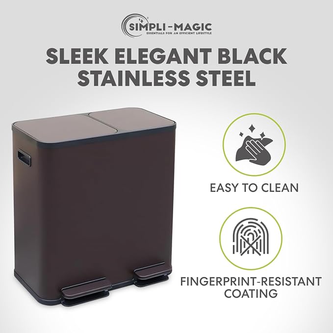 SIMPLI-Magic 18.5 Gallon Dual Compartment Kitchen Trash Can - Image 8