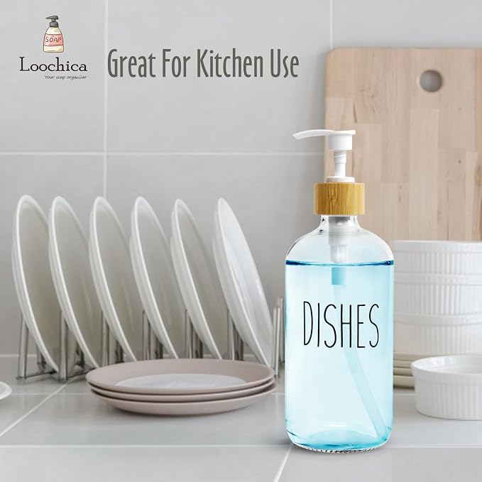 LOOCHICA Dish Clear Glass Soap Dispenser - Image 7