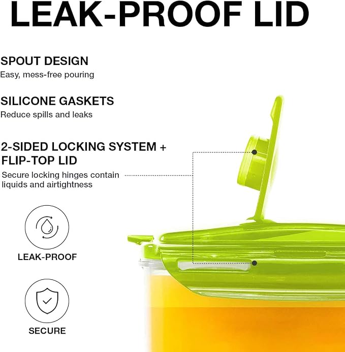LocknLock Aqua Fridge Door Water Jug | Clear Pitcher | BPA Free Plastic Pitcher - Image 2