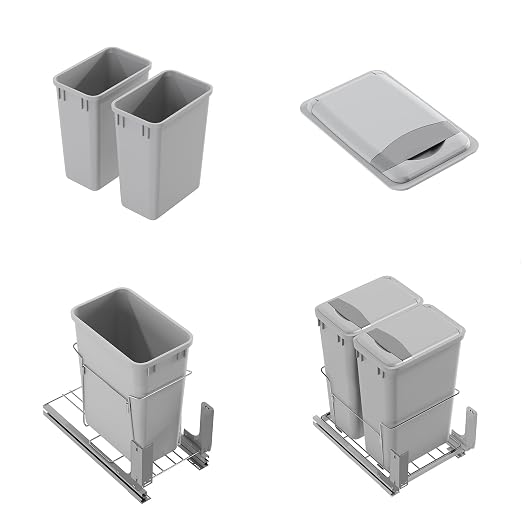 Dowell 2 Pack Wastebasket Trash Can Container, Plastic Garbage Bin, - Image 6