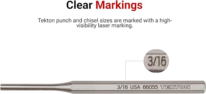 TEKTON 5/32 Inch Alignment Punch | 66174 | Made in USA - Image 5