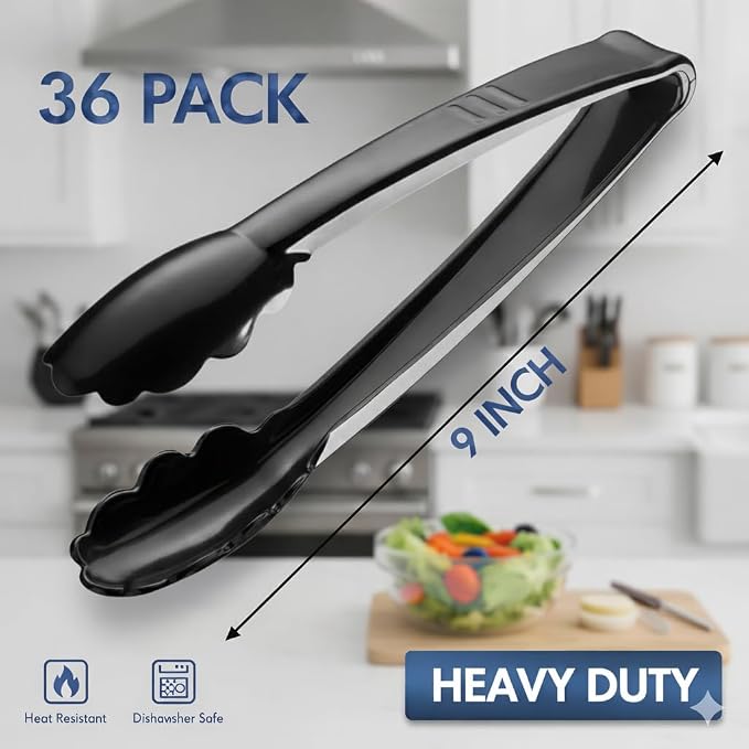 Plastic Tongs for Serving 9 Inch - Image 2