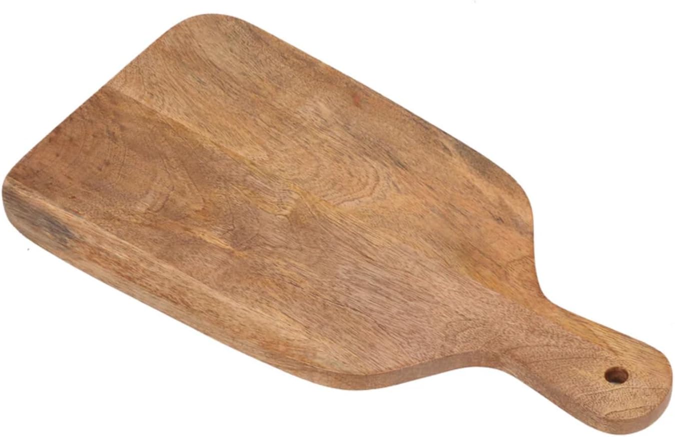 Wood Cutting Board 17x19 Handmade Serving & Chopping Board Paddle with Handle, Premium Home Decor Wooden Cutting Boards for Kitchen Display & Chopping, Light Wood