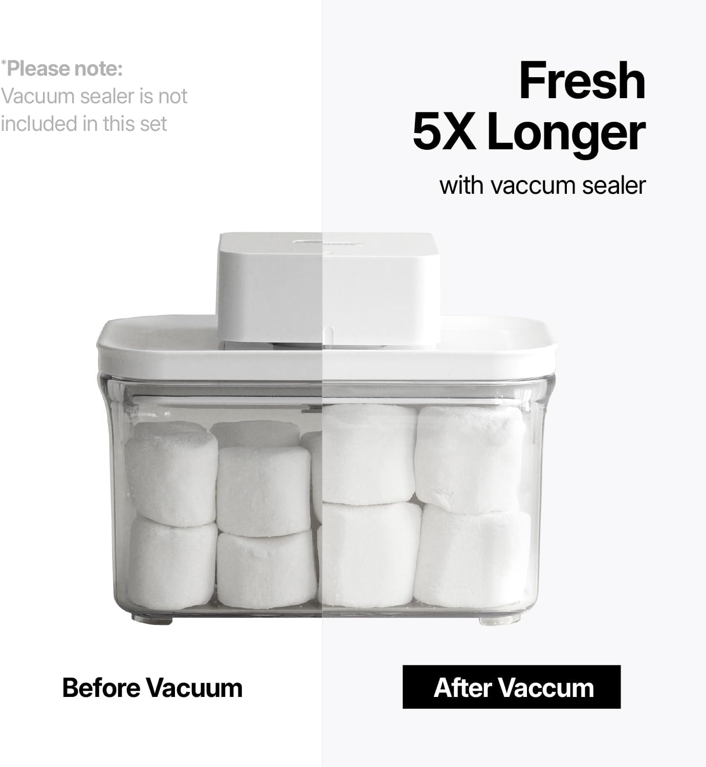 Premium Airtight Food Storage Containers, Mini Square 2pc/set(0.85qt), Smart One-Click Seal Lid, No Hinges, 100% Leak Proof, BPA-FREE, Dishwasher, Freezer & Microwave Safe