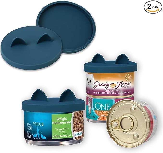 OHMO - 2 Pack Cat Food Can Lids, Small Silicone Can Covers by OHMO