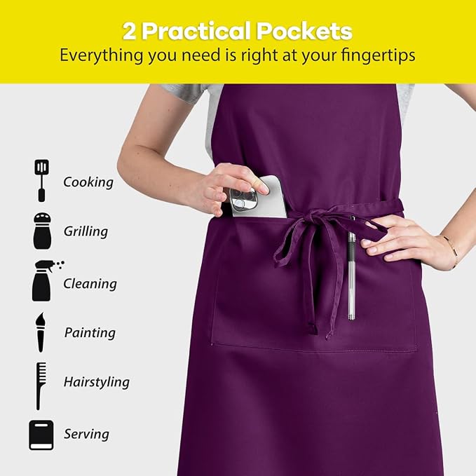 ROTANET Extra Large Apron for Men Adjustable Bib Aprons - Image 4