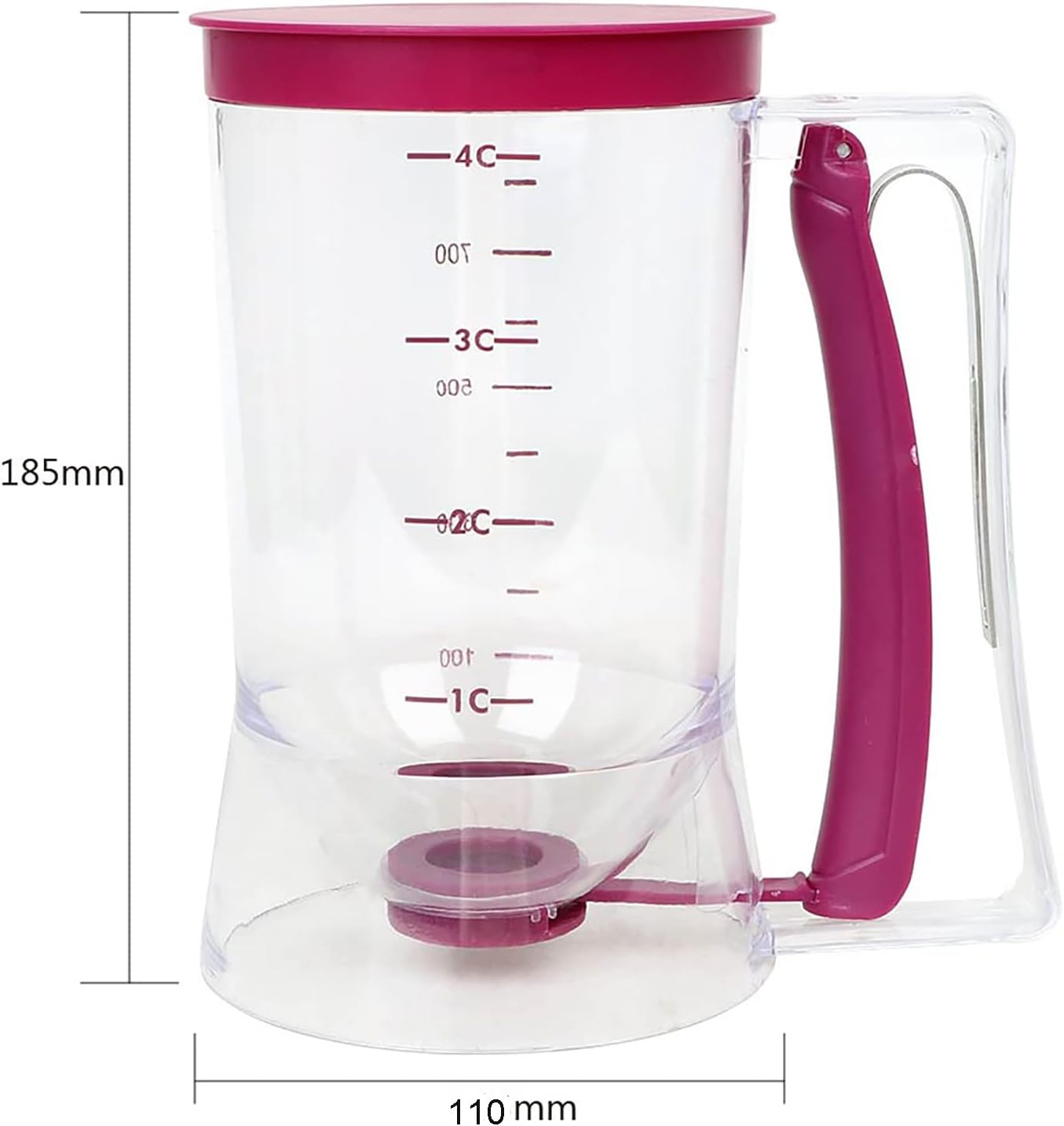 Batter Dispenser with Squeeze Handle For Cupcake, Waffle, Pastry, Pancake, Cookie, Cake, Batter Cream Separator Cup Measuring Baking Tool