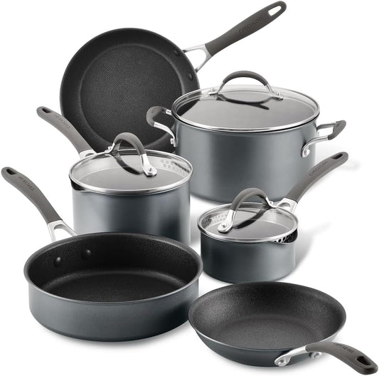 Circulon A1 Series with ScratchDefense Technology Nonstick Induction Cookware/Pots and Pans Set, 9 Piece, Graphite