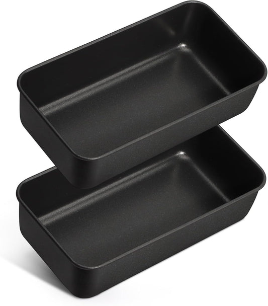 LIANYU 2 Pack Bread Loaf Pan for Baking, 9×5 Inch Nonstick Stainless Steel Bread Baking Loaf Pan, Meatloaf Tin for Homemade Banana Sourdough, Dishwasher Safe