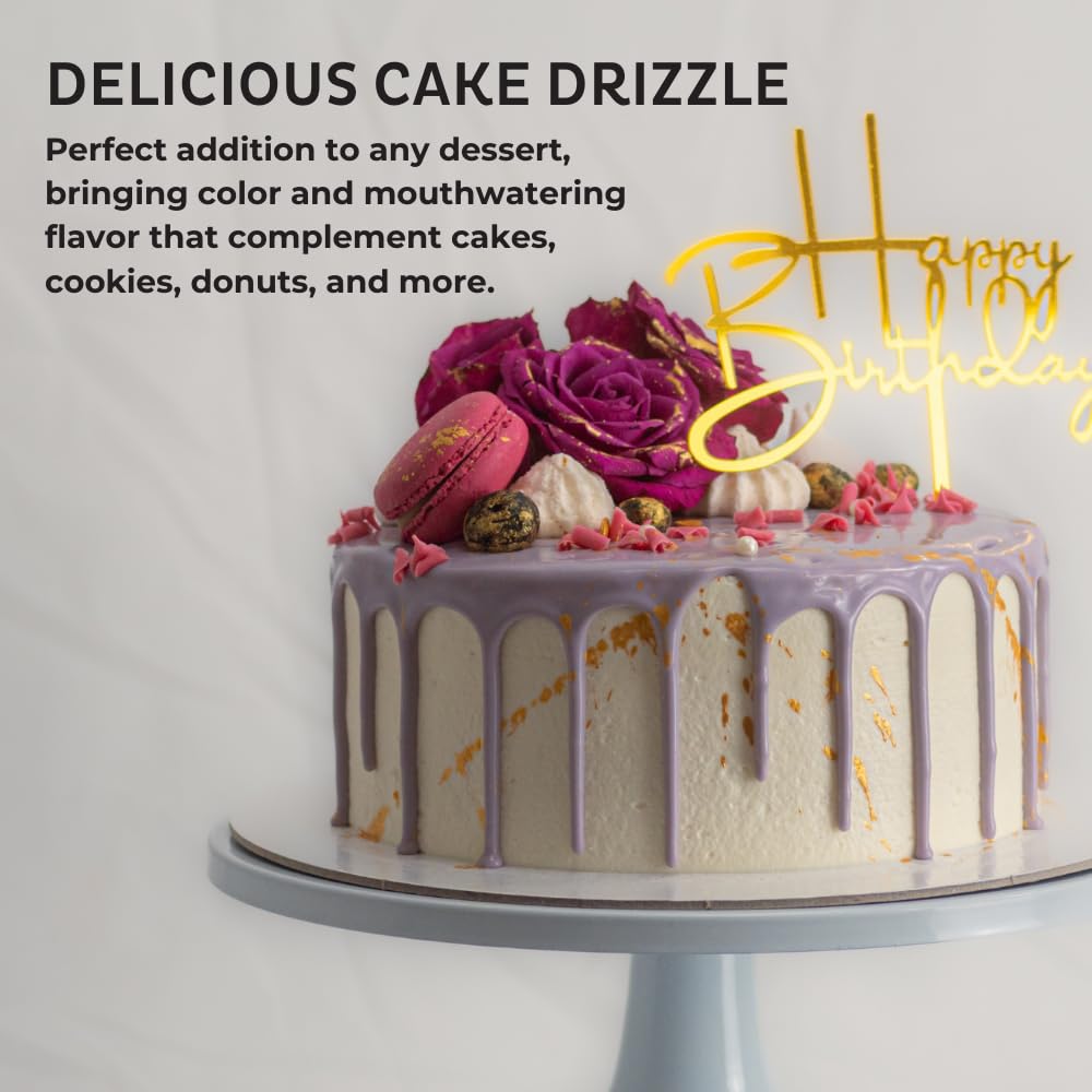 Vanilla-Flavored Cake Drizzle by Chefmaster, Edible Cake Drip Frosting for Decorating, Drip for Cakes, Cupcakes, Cookies, Donuts, 5 oz