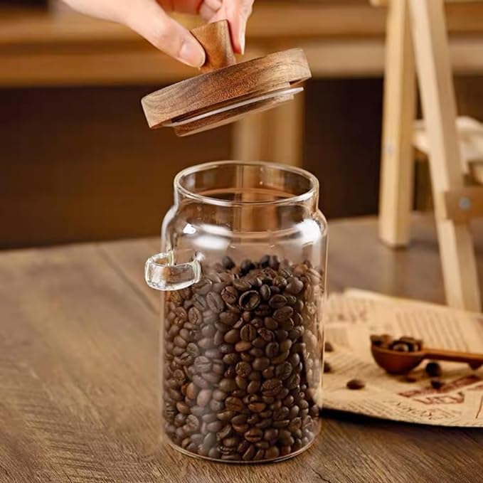 ANSQU Glass Jar with Lid, 20.3oz Food Storage Containers Coffee Jar Coffee - Image 4