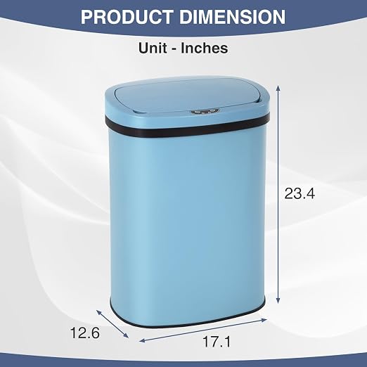 PayLessHere | 13 Gallon Stainless Steel Trash Can | Blue | Automatic Touchless - Image 7
