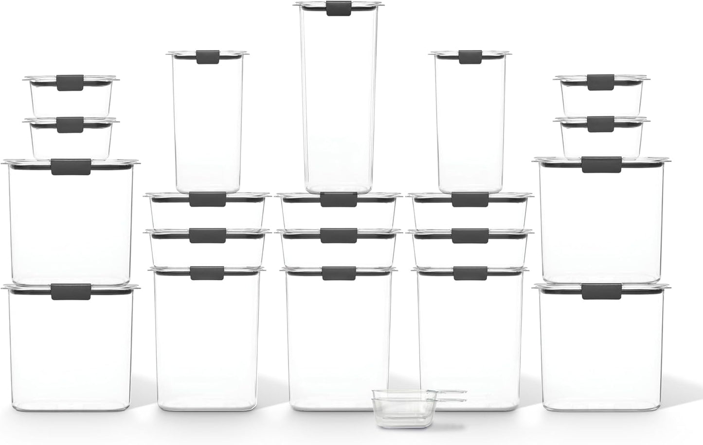 Rubbermaid Brilliance BPA-Free Airtight Food Storage Containers with Lids Set of 20 with Scoops Perfect for Kitchen and Pantry Organization