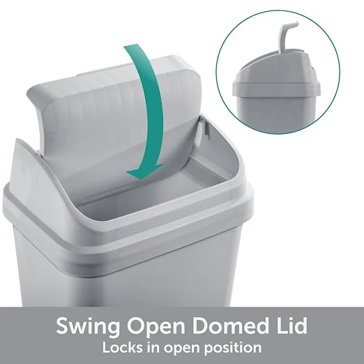 Kitchen Trash Can, 13 Gallon Plastic Garbage Bin - Image 5