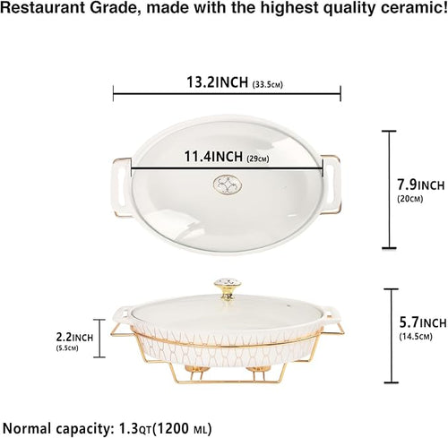 11" x 7.5" Ceramic Oval Casserole Dish - Image 2