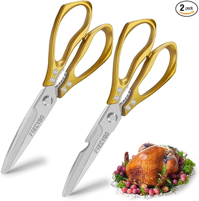 Kitchen Scissors, Stainless Steel Cooking Scissors by FTECYBO