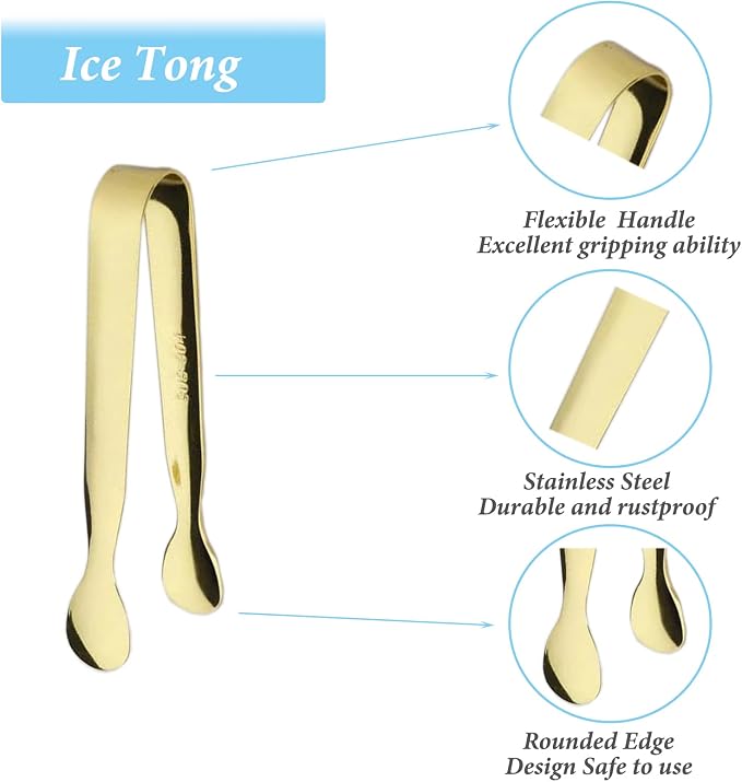 6PCS Ice Tongs Mini Sugar Tongs 4.25Inch Tong - Image 3
