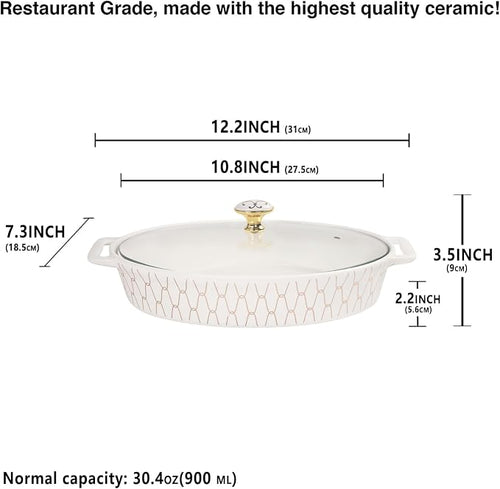 10" x 7" Ceramic Oval Casserole Dish - Image 2