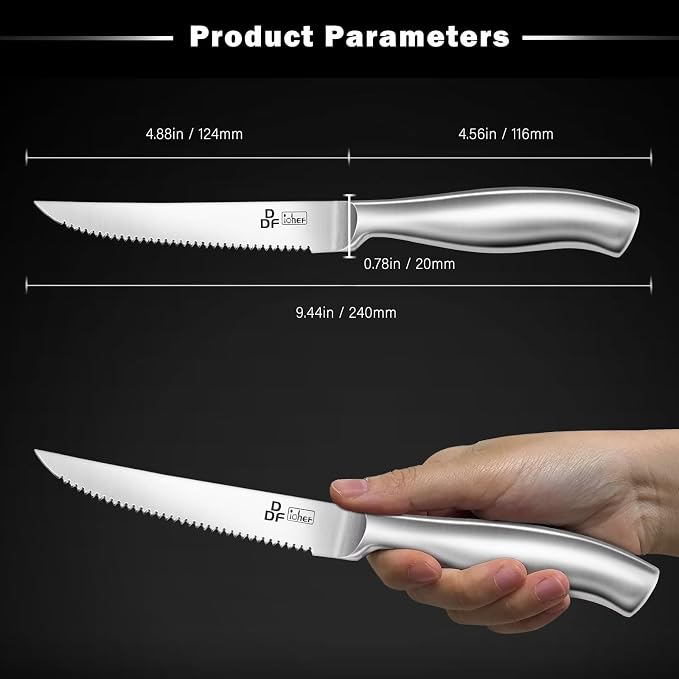 DDF iohEF Steak Knife Set, 6 Piece Steak Knife, High Carbon Japanese Stainless - Image 7