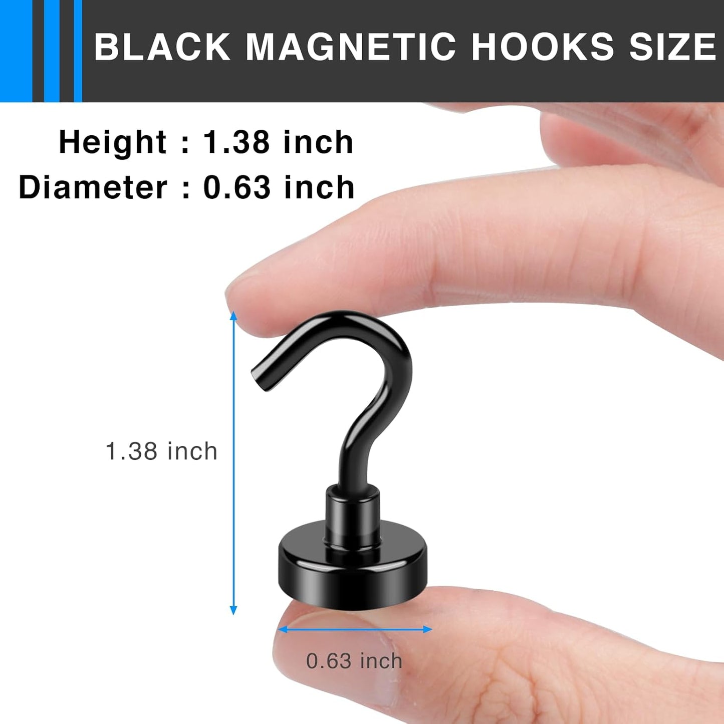 LOVIMAG Magnetic Hooks, 12 Pack 30lbs+ Magnet Hook 2025 Cruise Cabin Ship Essentials Heavy Duty Strong Magnets Refrigerator Fridge Hanging for Classroom Beach Vacation Kitchen Grills Home (Black)