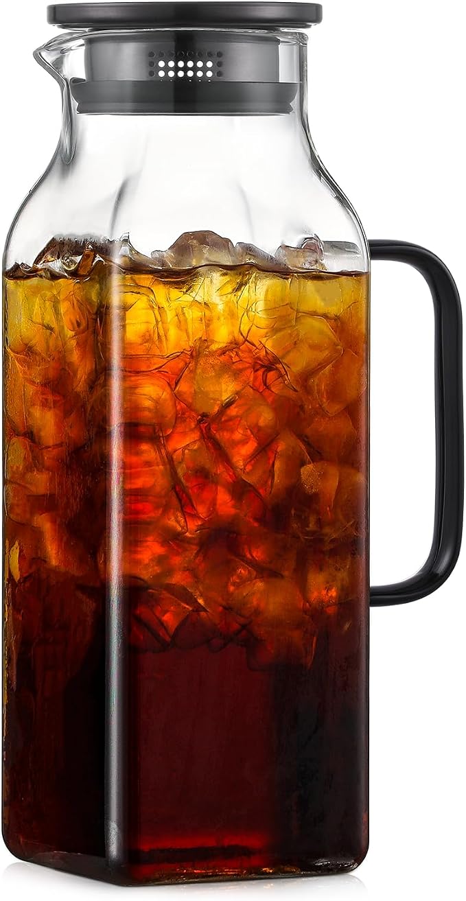 2 Quart Square Glass Pitcher by NETANY