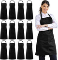 Syntus 12 Pack Bib Apron, Unisex Aprons Adjustable 100% Cotton by Syntus