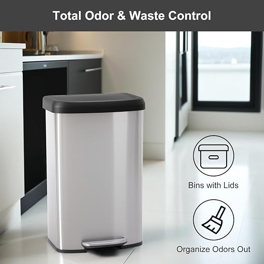 21 Gallon Kitchen Trash Can, Stainless Steel Garbage Can - Image 8