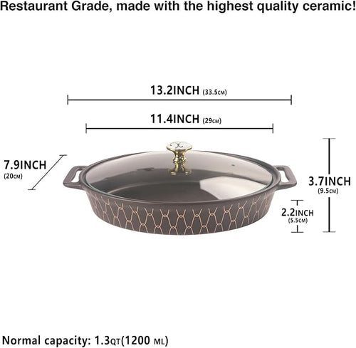 11" X 7.5" Ceramic Oval Casserole Dish - Image 2