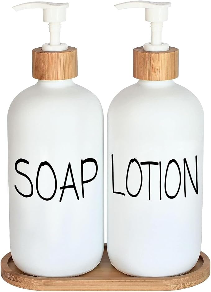 White Soap Dispenser Bathroom Set, Set by DIDROOM