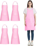 4 Packs Chef Apron with 2 Pockets, Waterproof Adjustable Apron by loteaf