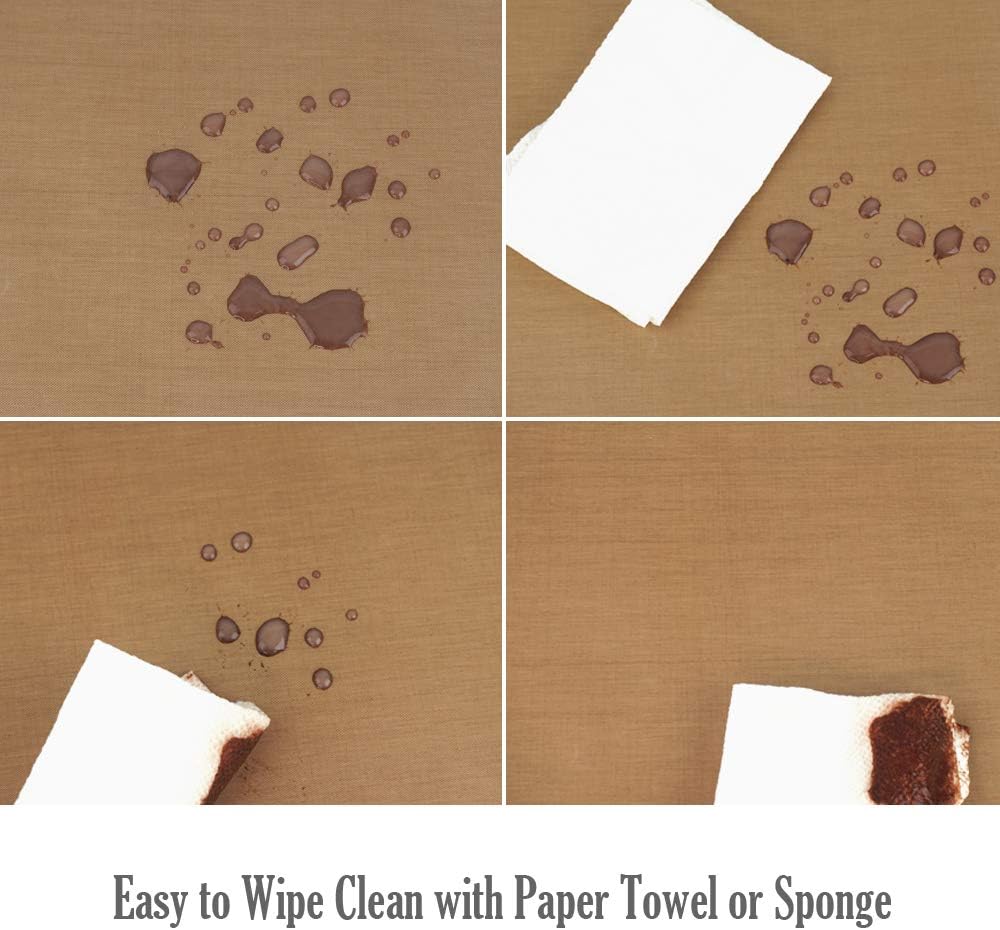 PTFE Teflon Sheet, Non-Stick Oven Liners, Barbecue Grill Mat Baking Sheet Reusable Washable - Use Up to 500℉ Craft Mat for Baking Cooking BBQ Grilling Roasting 16x24"/40x60cm 3 Pack