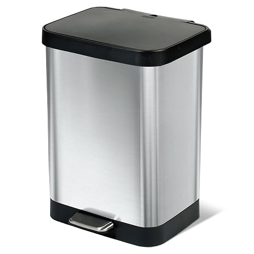 Glad GLD-74506 Stainless Steel Step Trash Can by GladTrashFoodStorage