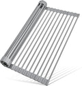MERRYBOX Roll Up Over The Sink Dish Drying Rack Silicone Wrapped Foldable by MERRYBOX