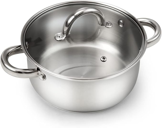 Cook N Home 3-Quart Stainless Steel Pot, Small Stock Pot by CookNHome