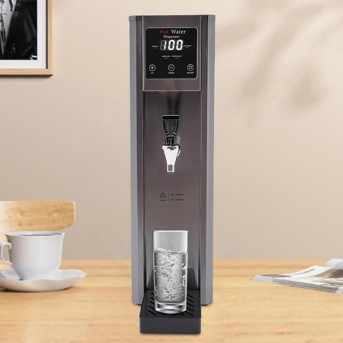 Step-Heating Commercial Hot Water Dispenser, 10L/2.64Gal Hot Water Boiler Dispenser Electric Water Pot Boiler Commercial Boiling Water Machine for Tea Coffee Shop Dessert Shop Hotel - 30L/H 1800W