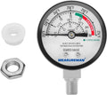 MEASUREMAN Black Steel Pressure Cooker Gauge, Pressure Canner Gauge, Steam Pressure Gauge, 2" Dial, Lower Mount, Including Hexagon Gasket and Nut