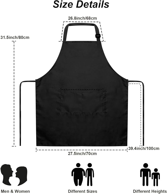 15 Pcs Adult Aprons Bulk with Pockets Adjustable Bib Chef Apron - Image 5