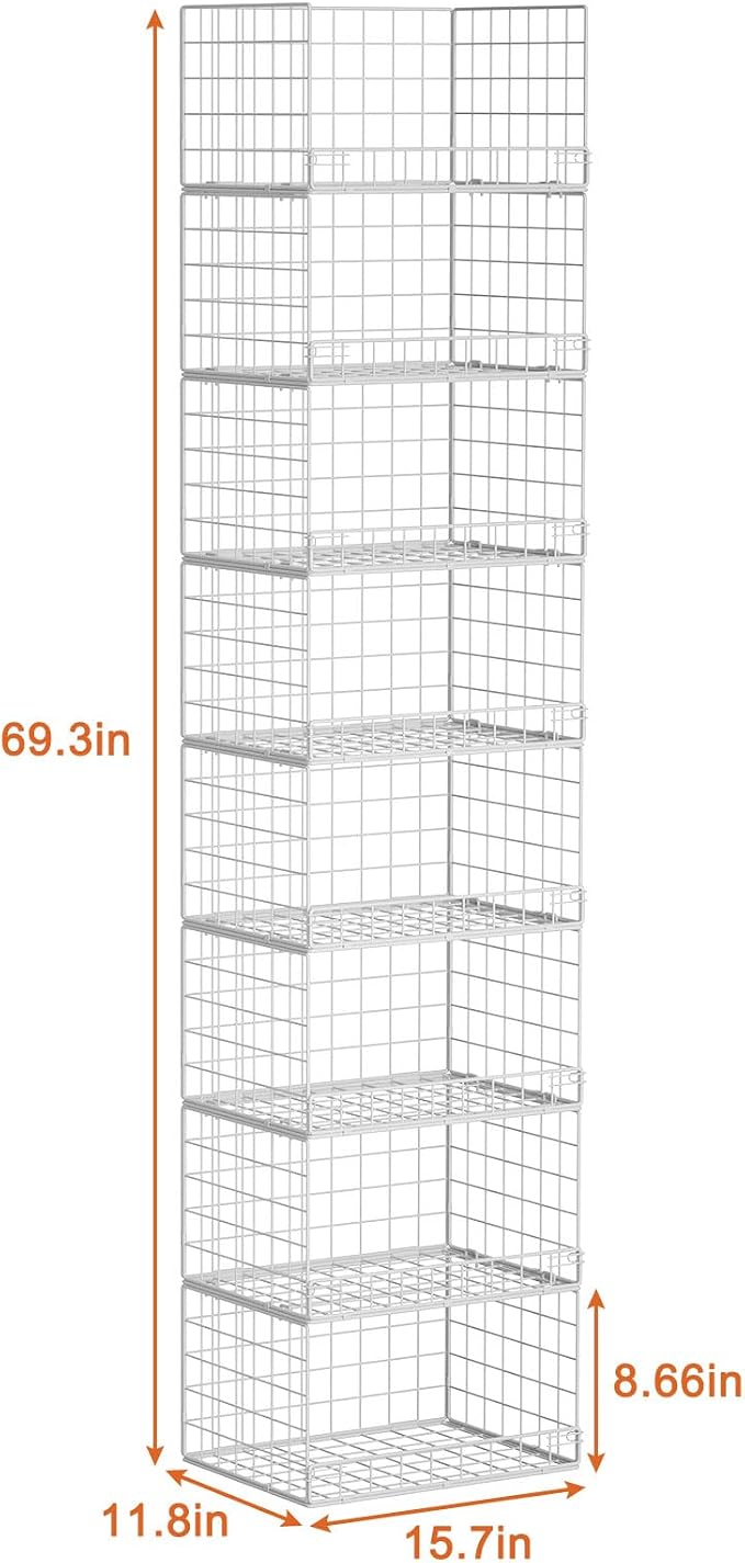Yociyoga 8-Tier Stackable Closet Organizers and Storage Shelves, Foldable - Image 3