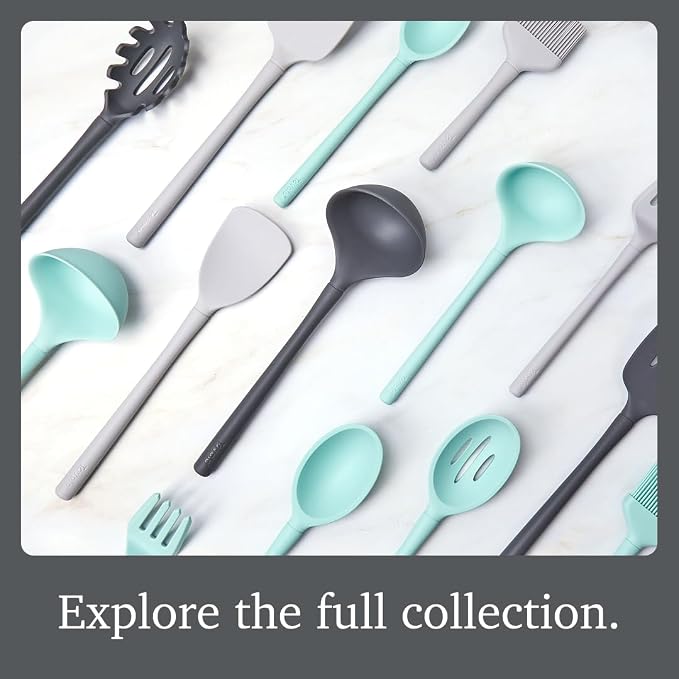 Tovolo Pasta Claw Spaghetti Spoon Scoop Charcoal Gray Silicone Pasta Spoon - Image 6