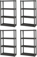 Sterilite 4-Pack 4 Shelf Unit, Heavy-Duty Shelving Storage and Utility Rack by Sterilite