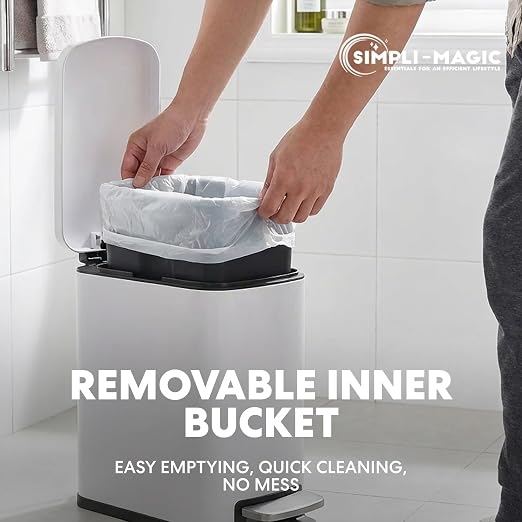 SIMPLI-Magic 6L/1.6G Stainless Steel Bathroom Trash Can - Image 6