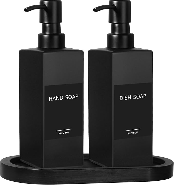 GMISUN Kitchen Soap Dispenser Set, Hand and Dish Soap Dispensers Set, by GMISUN